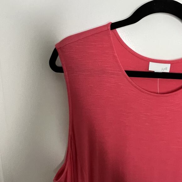 J. Jill Dress Size 2X Maxi Sleeveless Slinky Jersey Pomegranate Casual Pink NWT - Picture 6 of 7